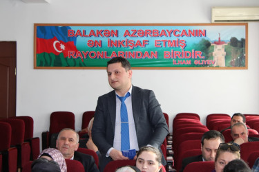 Balakən rayonunda kiçik sahibkarlıq fəaliyyəti ilə məşğul olan sahibkarlarla görüş keçirildi.